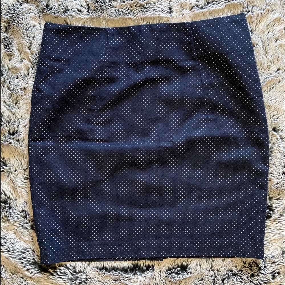 Navy & White Polka Dot Pencil Skirt